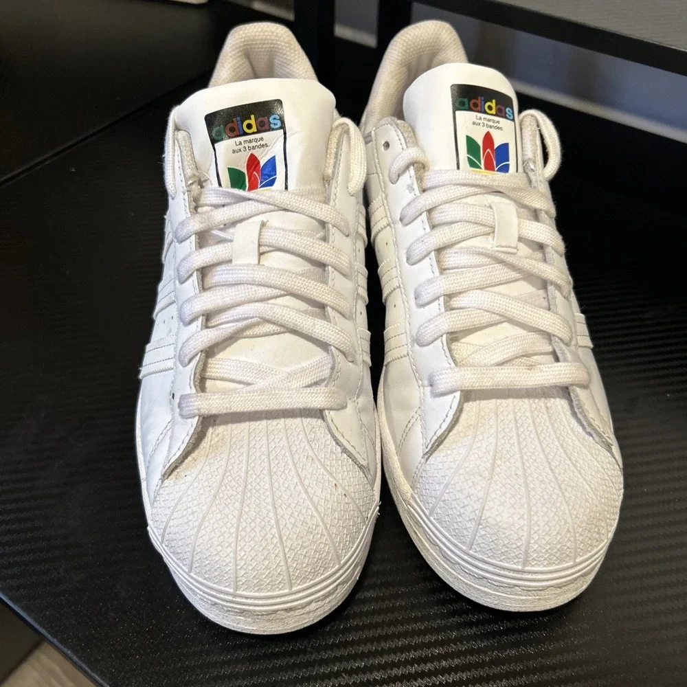 Adidas Superstar W Sneakers Shoes Trefoil‎ White Women's 9.5